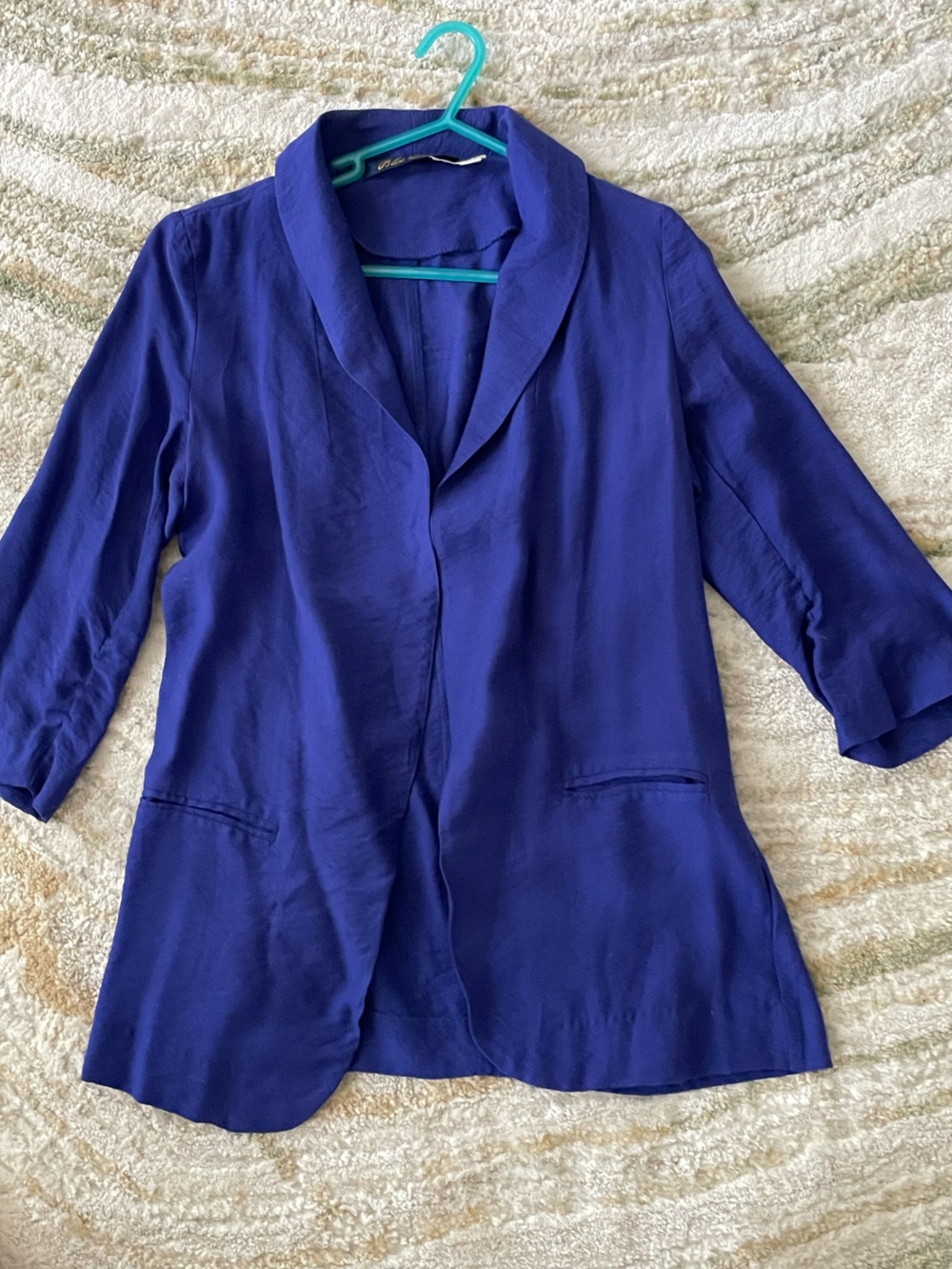 Blue Rain Royal Blue Lightweight Open Front Blazer Jacket